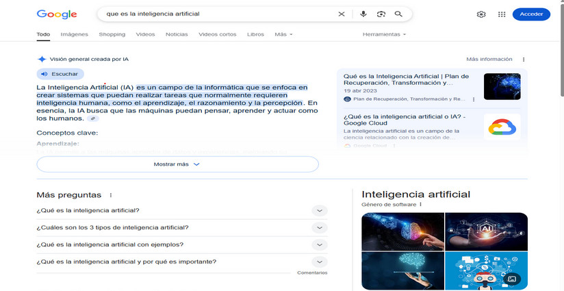 Consecuencias de overviews en sitios web